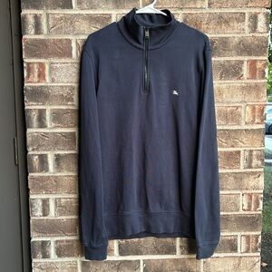 Burberry London Men’s Quarter Zip Sweater Large Navy Blue